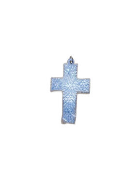 Bethlehem 70's Vintage Pendant Mother of Pearl Floral Etched Old Money Cross